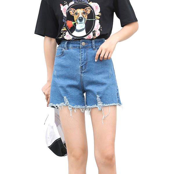 

2020 fashion shorts women summer high waisted denim shorts jeans women short new push up skinny slim denim large size 40, Blue
