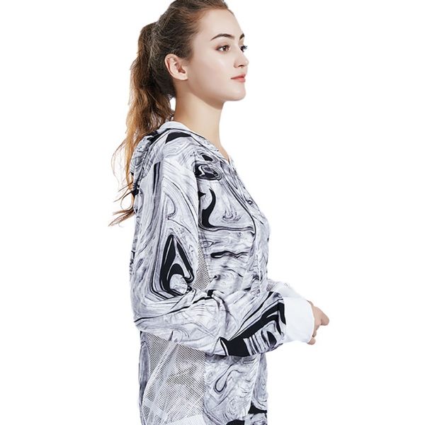 

loose casual hooded sports blouse female running yoga gym clothes long sleeves breathable new 7, Black;red