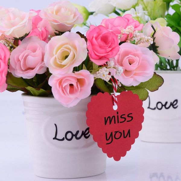 

150x red gift tag heart shape, valentine's day wedding party heart color card