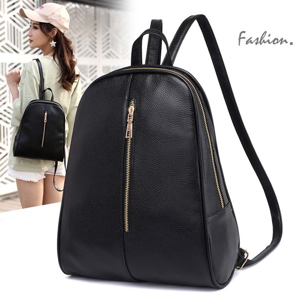 

woman fashion leather backpack female preppy style zipper school bags for teenage girl large capacity backpack women mochila #20