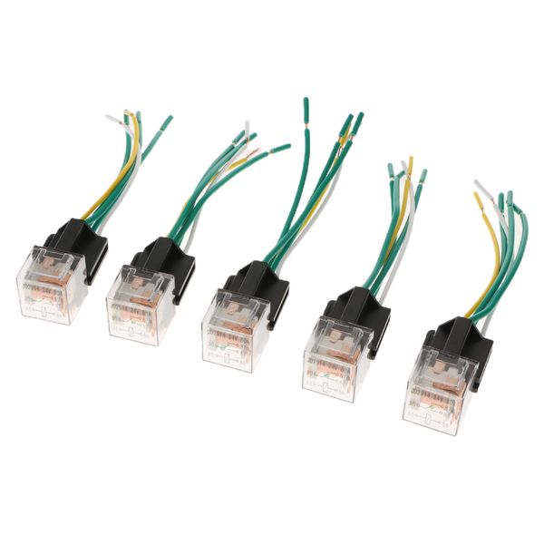 

5pcs 80a 5pin spdt relay & socket 5 wire auto lighting controller 24v