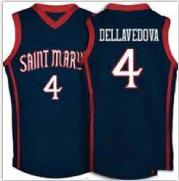 

custom xxs-6xl vintage men #4 matthew dellavedova marys college jersey blue custom any size, stitched embroidery jersey, Black;red