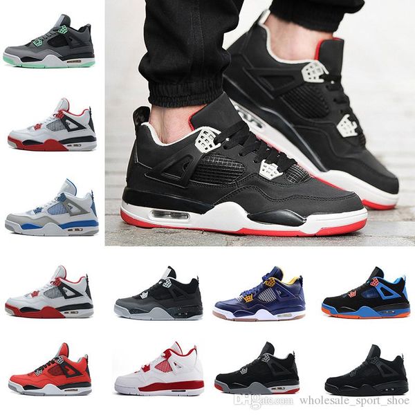 

HOT sale high Quality Fashion 4s Mens Basketball Shoes 4s White Cement Black Red 4 Superman Sports Shoes