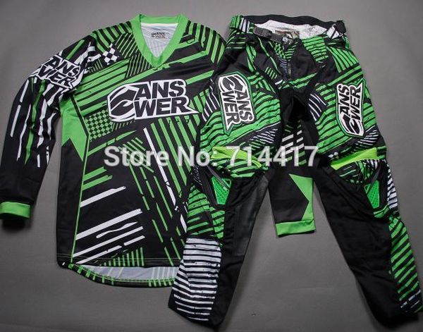 

4 colors options motocross suit kit racing jerseys +pants one set, Black;blue