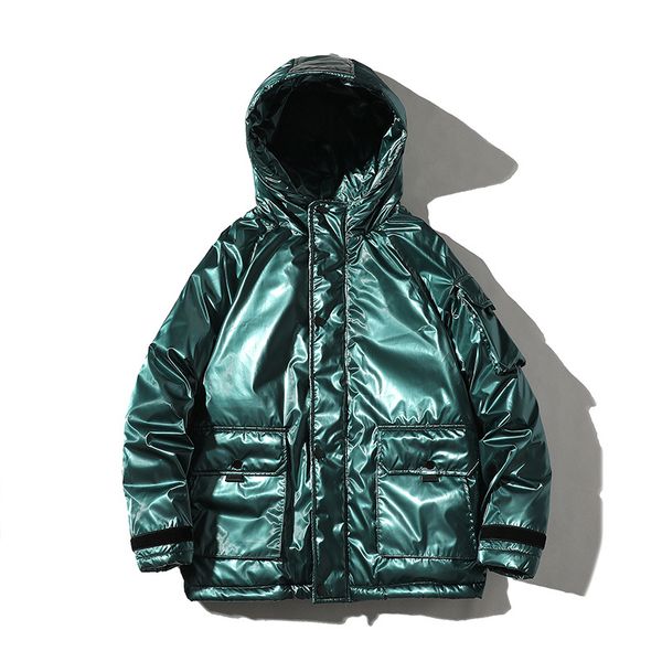 

2020 глянцевые хлопка-проложенный одежды молодой человек, новые костюмы потерять большие ярдов чистого цвета с капюшоном хлопка-проложенный, Black