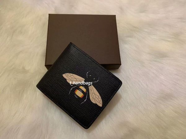 

paris plaid style designer mens wallet famous animal snake tiger men luxury wallets special canvas multiple short bifold wallet with box, Red;black