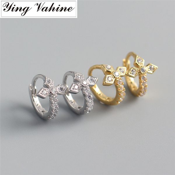 

инь vahine 100% 925 silver мини цирконами цветы стад серьги для женщин, Golden;silver