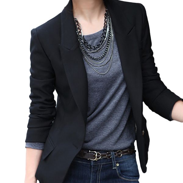

s-xxxl fashion autumn women classic solid color slim thin small business suit coat kroean women blazer, White;black