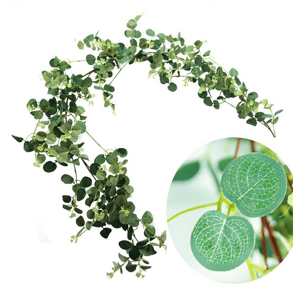 

luxury lush eucalyptus vine artificial flowers rattan home wedding decoration diy fake plant greens faux foliage wreath 180cm