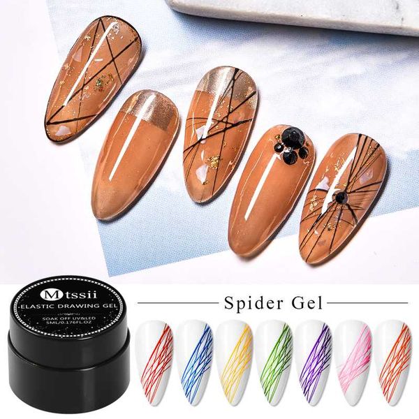 

mtssii wire drawing gel black white gold silver spider nail gel nail art varnish soak off uv kits design accessories