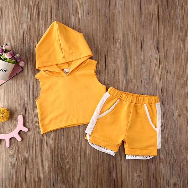 

kids baby girls summer clothes sleeveless short pants casual 2pcs outfit, White