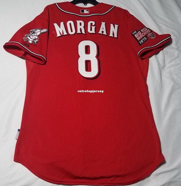 

majestic cincinnati #8 los rojos joe morgan cool base jersey mens stitched wholesale big and tall size xs-6xl baseball jerseys, Black;blue