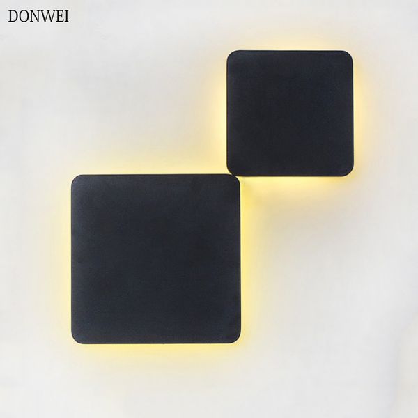 

indoor square led wall lamp living room decoration wall light 12w 16w aluminum home lighting fixture loft stair light ac90-260v, Slivery;brown