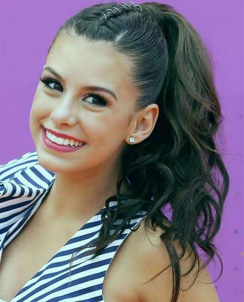 

wet and wavy ponytail hairpiece clip in brazilian virgin hair drawstring ponytail extension with black drawstring 1b 120g 18inch