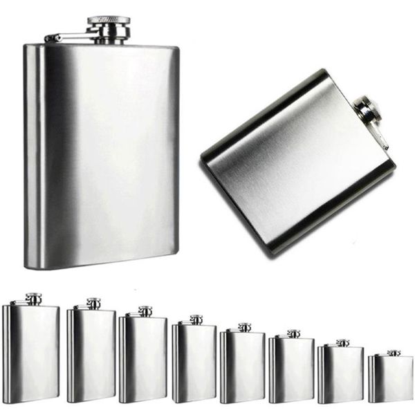 

new qualified 4oz/5oz/6oz/7oz/8oz/9oz/10oz/18oz silver stainless steel pocket hip flask screw cap