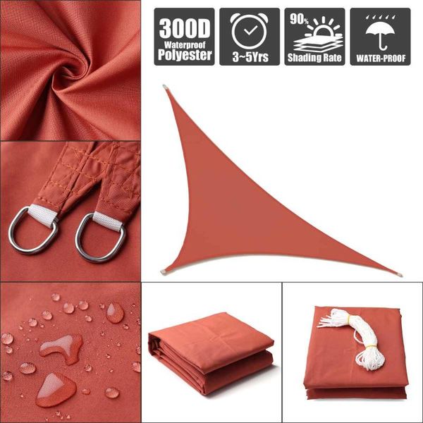 

3x3x3 280gsm hdpe right triangle awning shade sail sun outdoor waterproof sun shade sail garden patio pool camping picnic tent