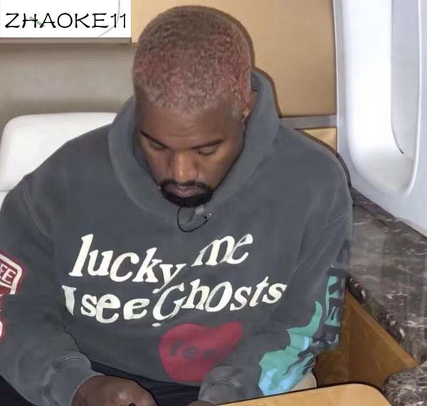 

kanye же пункт graffiti письмо печати plus velvet толстовка мужчины harajuku руно hoodie hip hop незнакомец вещи с капюшоном hoodies01, Black