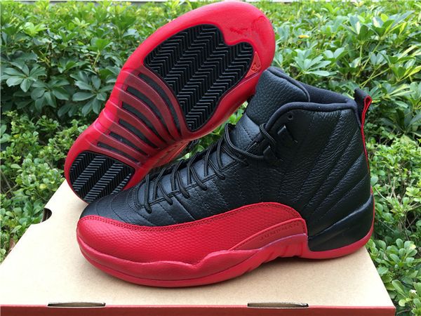 

wholesale with box 12 flu game red black men basketball shoes sports boots discount shoes size eur 41-47