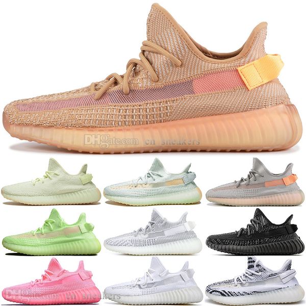 

kanye west clay v2 black static reflective gid glow in the dark mens casual shoes hyperspace true form men sport designer sneakers trainers