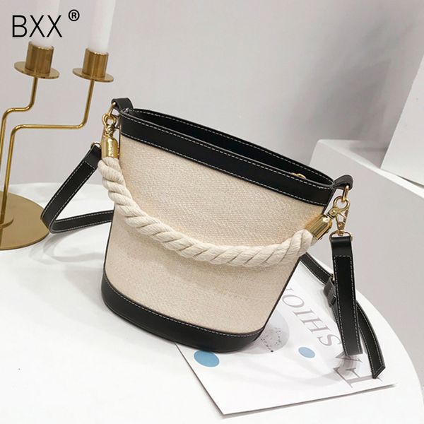 

bxx] straw weave crossbody bucket bags for women 2020 spring summer vintage lady shoulder messenger bag travel handbags hl395