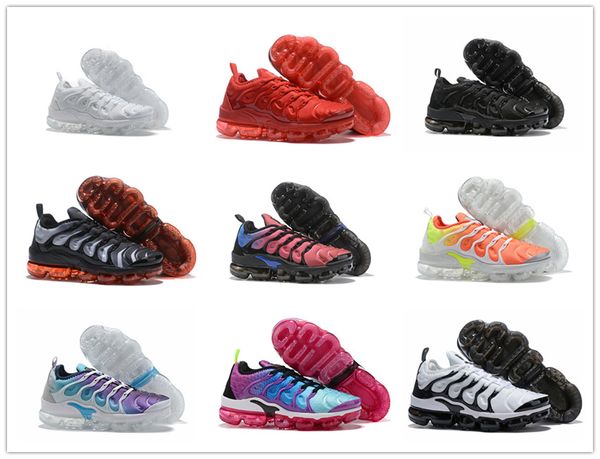 

2019 tn plus black noble red grid print women mens running shoes designer sports voltage hyper violet geometric active men sneakers trainers