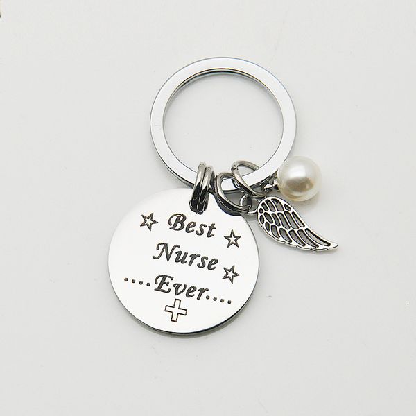 

ever stainless steel keychain nurses day gift stainless steel keychain, Silver