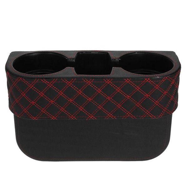 

universal portable black auto car seat interior organizer 2 cup holder