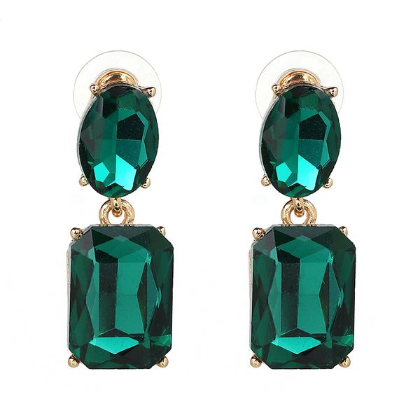 

shiny side new design fashion jewelry luxury earrings for women cute metal big crystal inlaid pendant earrings for office lady, Golden;silver