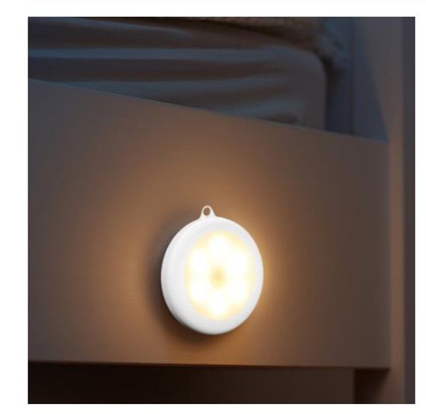 

1/3/6pcs infrared motion sensor night light dia 80mm 6 leds wireless detector light auto on/off lamp protect eye lamp