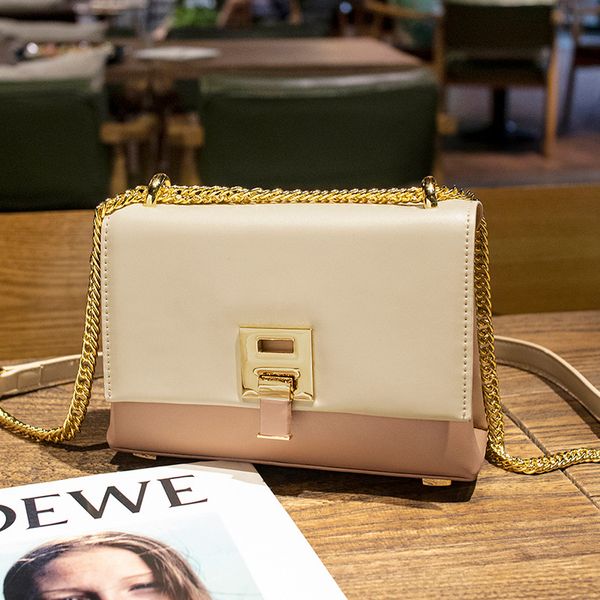 

2019 new fashionable leather small square bag advanced texture, foreign style, one shoulder slant span women's bag