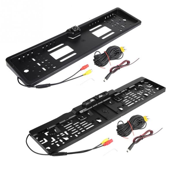 

european automobiles number license plate frame with rearview reverse backup waterproof night camera 4 led light new car