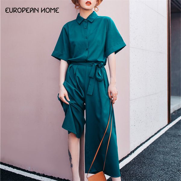 

new spring summer high waist wide leg pants women clothes 2019 loose straight chiffon long jumpsuit women 851, Black;white