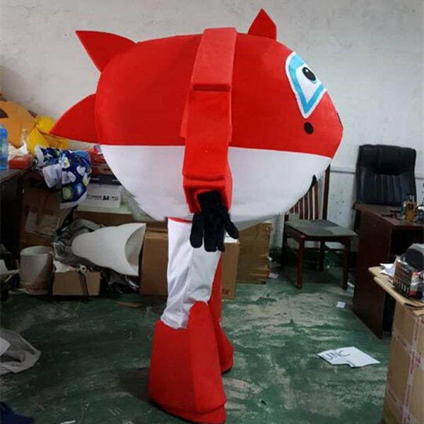 2020 Nuovo stile di fabbrica Rosa costume della mascotte del robot Costume da cartone animato robot rosso per adulti