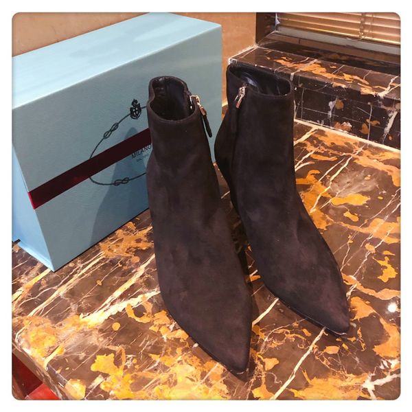 

designer high heels plain sweet women pumps kitten heel classic designer ladies dress shoes ladies short boots zipper, Black