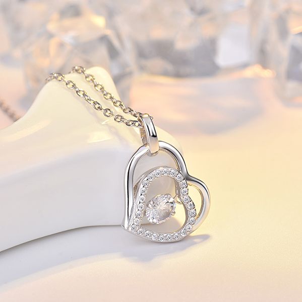 

2020 designer s925 sterling silver smart heartbeat necklace female korean version of simple student temperament creative heart pendant short