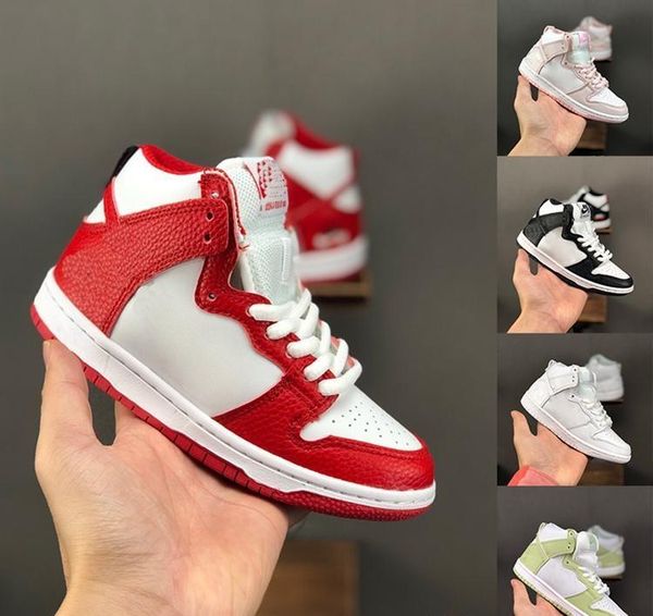 

дети dunk sb high sneaker university красный белый тренер sb dunk high dream team pack баскетбольная обувь дети девочка мальчик коньки кросс