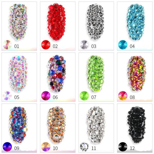 Tamax 1300pcs cristallo lucido nail art strass decorashion diamante per punte unghie manicure unghie gioielli pietre accessori