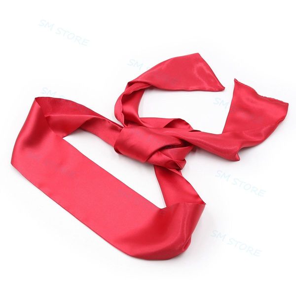 Bondage rosa / vermelho macio cetim blinder dormir flertando erótica blindfold olho de olho de olho máscara presente au54