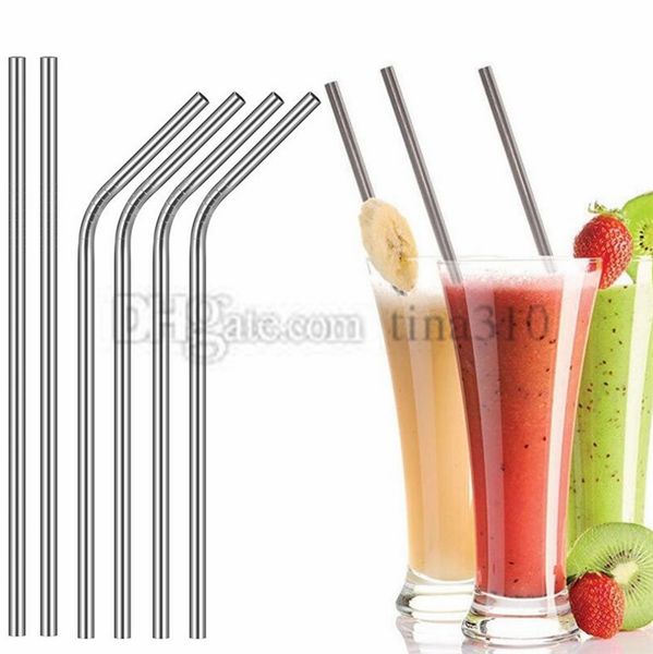 

eco-friendly straight metal drinking straw stainless steel reusable straws for beer straws fruit juice drink tools i537