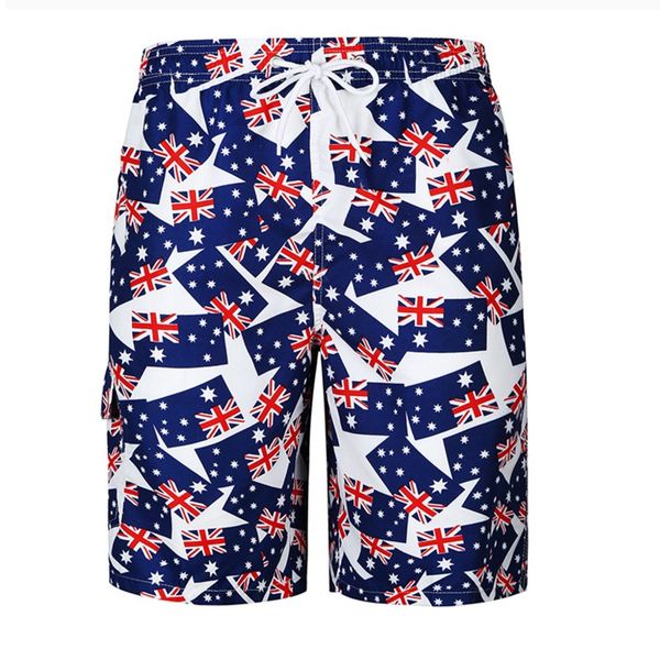 

mens shorts casual men drawstring printed flag beach male streetwear summer fashion men shorts size m-2xl, White;black