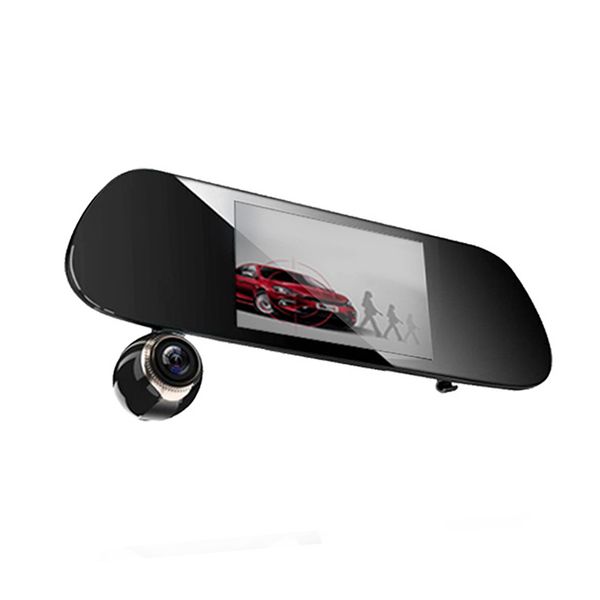 

5-inch three-record driving recorder hd 1080p gravity sensing three-way car dvr reversing image
