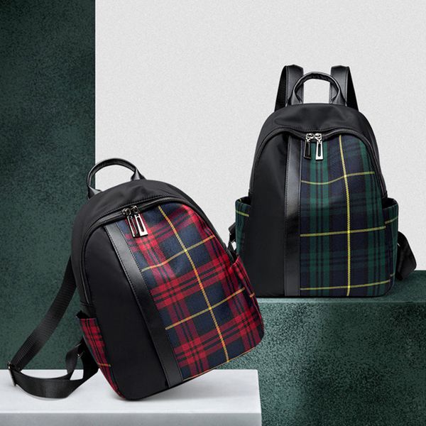 

2020 new england retro plaid backpack for women fashion versatile large capacity oxford leisure shopping travel bag