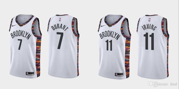 

2020 город mens издание vancouver brooklynets vintage 7 дюрант джерси 11 ирвинга белых баскетбольное издание city, Blue;black
