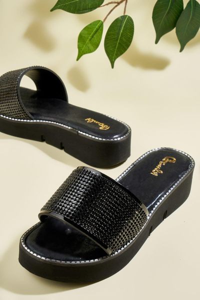

bambi black female slippers h06351808