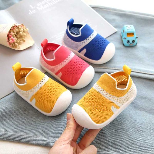 

2020 spring girls boys toddler shoes infant casual mesh shoes soft bottom comfortable non-slip knitting baby first walkers