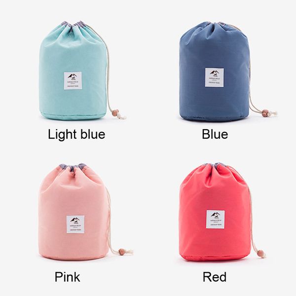 

cylinder shaped cosmetic drawstring bag women travel large capacity toiletry storage organizer case makeup wash pouch bags vt1599 t03