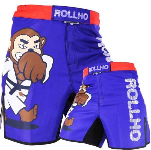

flexible monkey rollho martial arts shorts sports sanda fight for muaythai wind fitness loose man, Blue