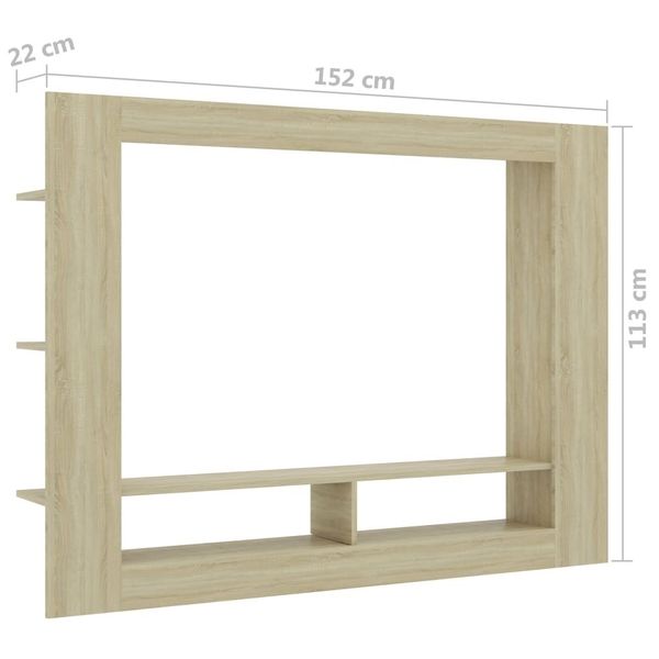 

oak chipboard tv cabinet sonoma 152x22x113 cm living room furniture