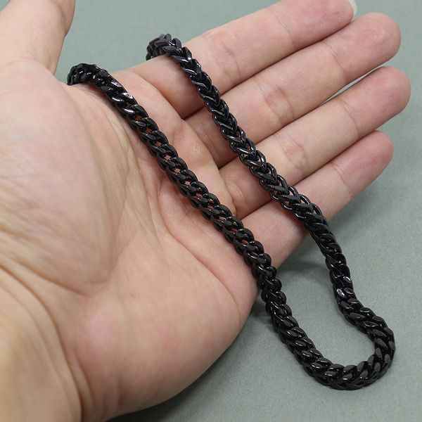 

new arrival cuban curb link chain necklace man black stainless steel necklace men jewelry - ing, Silver