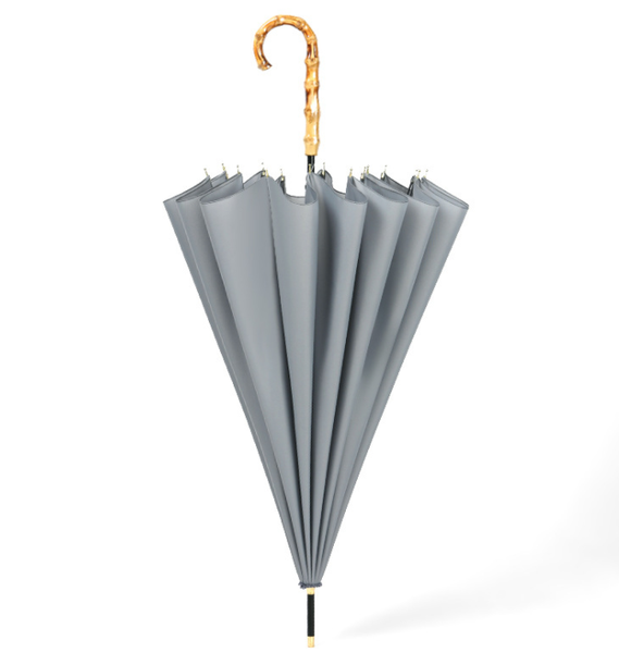 

japanese small fresh 16k fiber straight umbrella umbrella plain long handle bamboo handle with logo advertising customi
